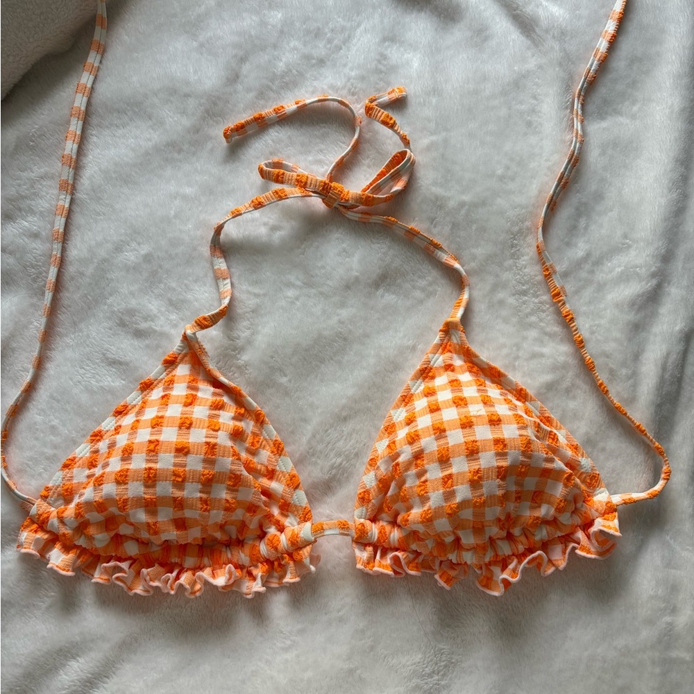 NWOT Wild Fable Gingham Triangle Bikini Top